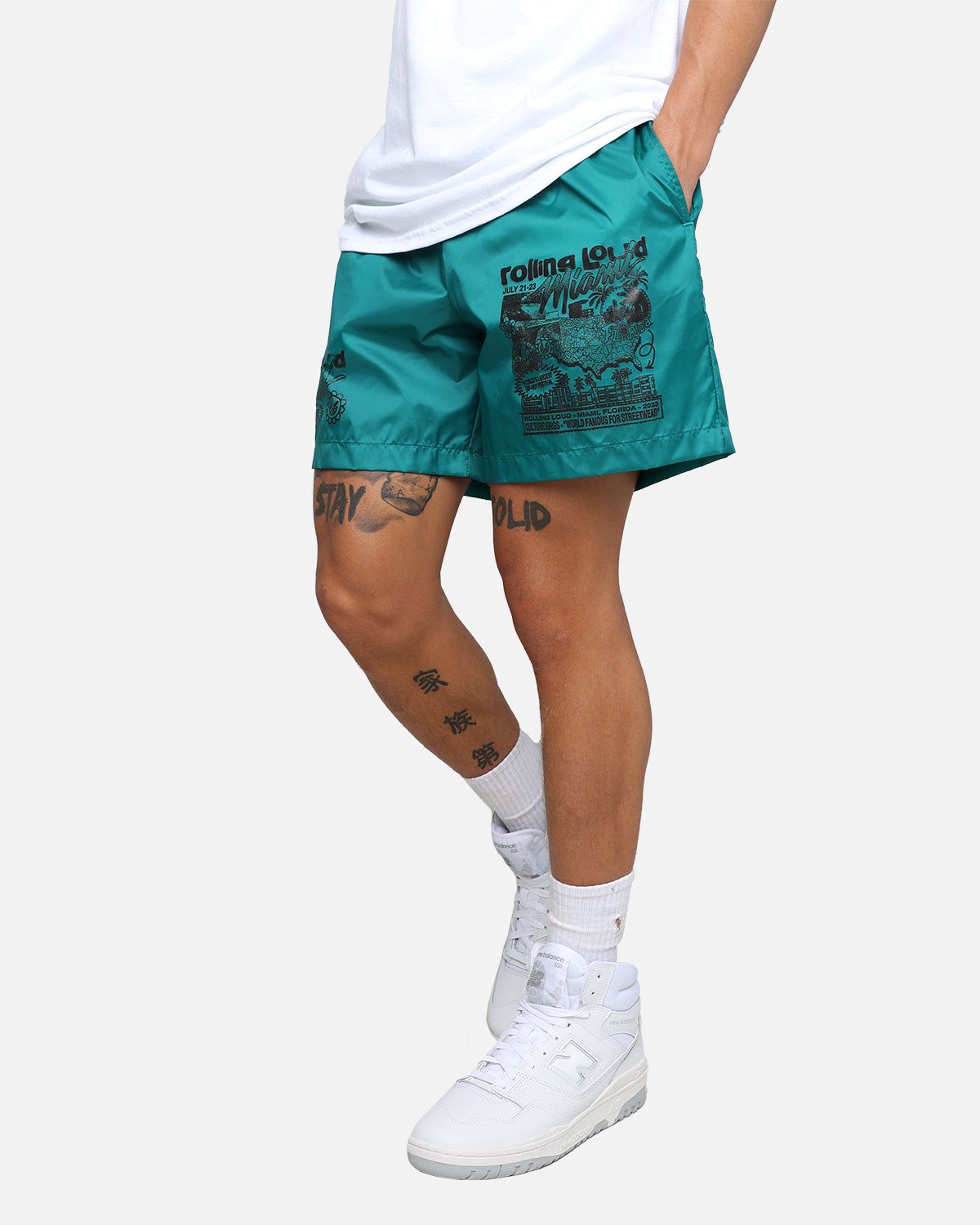 Rolling Loud Miami 23 Beach Shorts Cyan sold by Culture Kings product image thumbnail 4