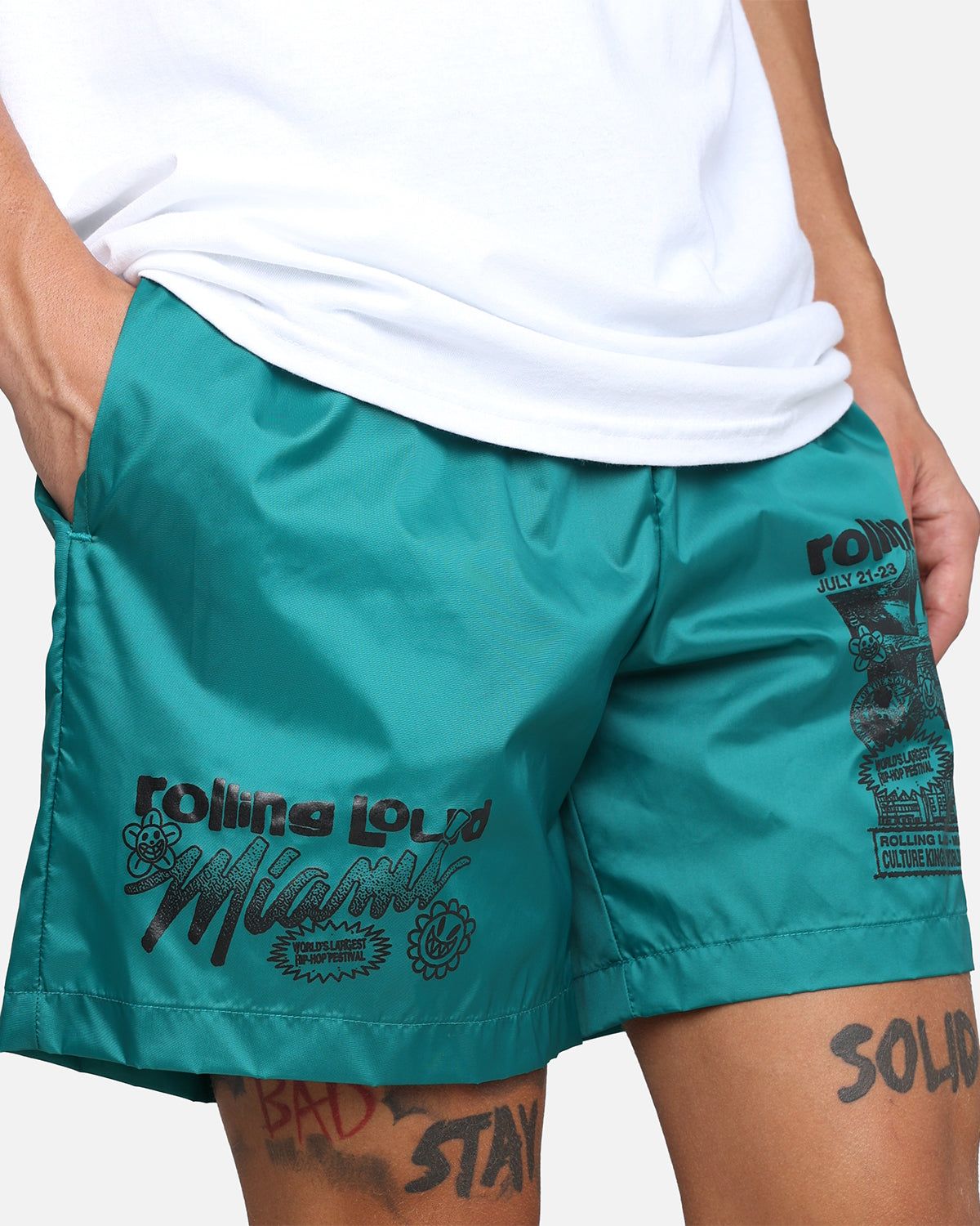 Rolling Loud Miami 23 Beach Shorts Cyan sold by Culture Kings product image thumbnail 5