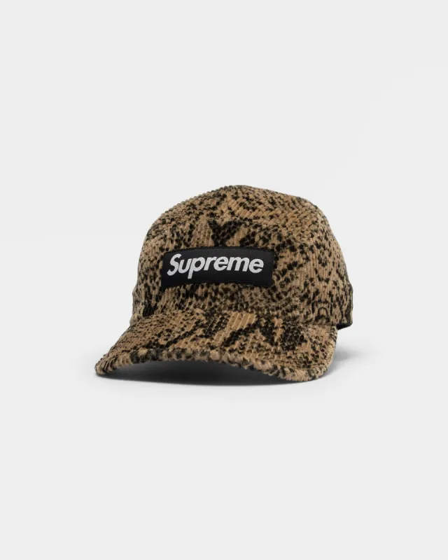 Supreme Snakeskin Corduroy Camp Cap Brown sold by Culture Kings