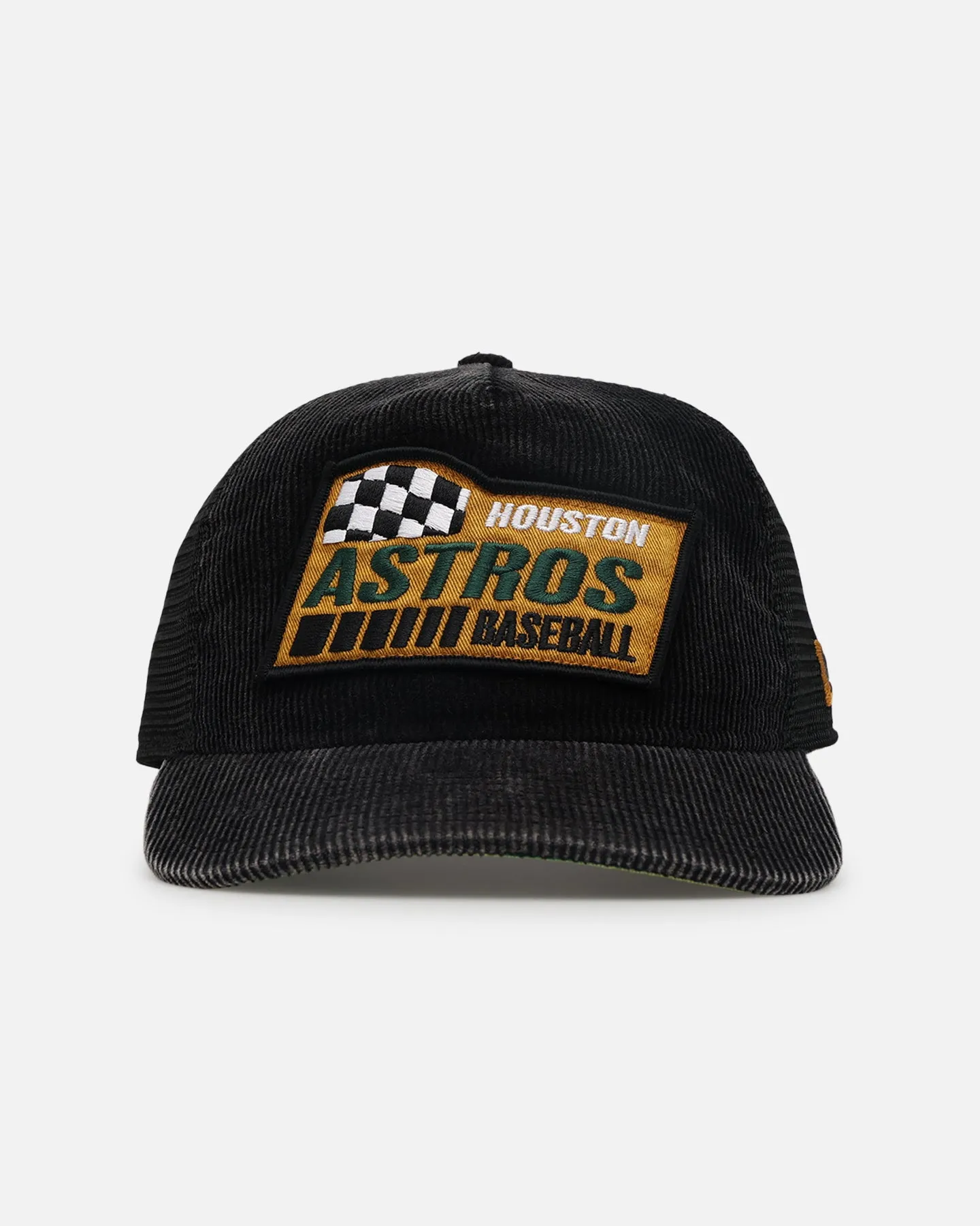 New Era Houston Astros 'Washed Cord Racer' Corduroy Golfer Trucker Snapback Washed Black sold by Culture Kings