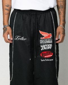 Loiter Speedway Track Pants Black sold by Culture Kings