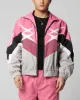 Loiter Hybrid Track Jacket Pink/Grey sold by Culture Kings