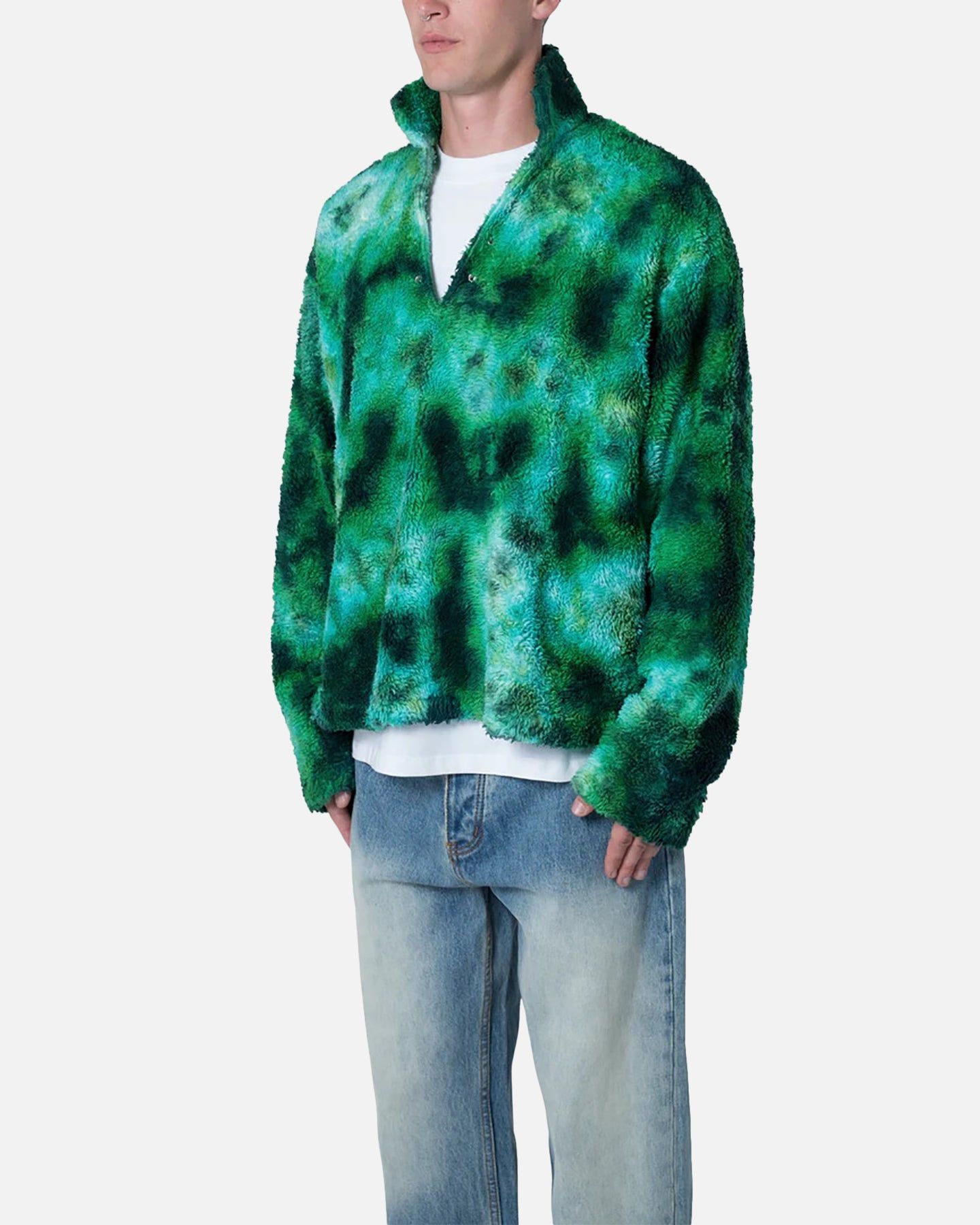 MNML Tie Dye Sherpa Pullover Sweater Green sold by Culture Kings product image thumbnail 2