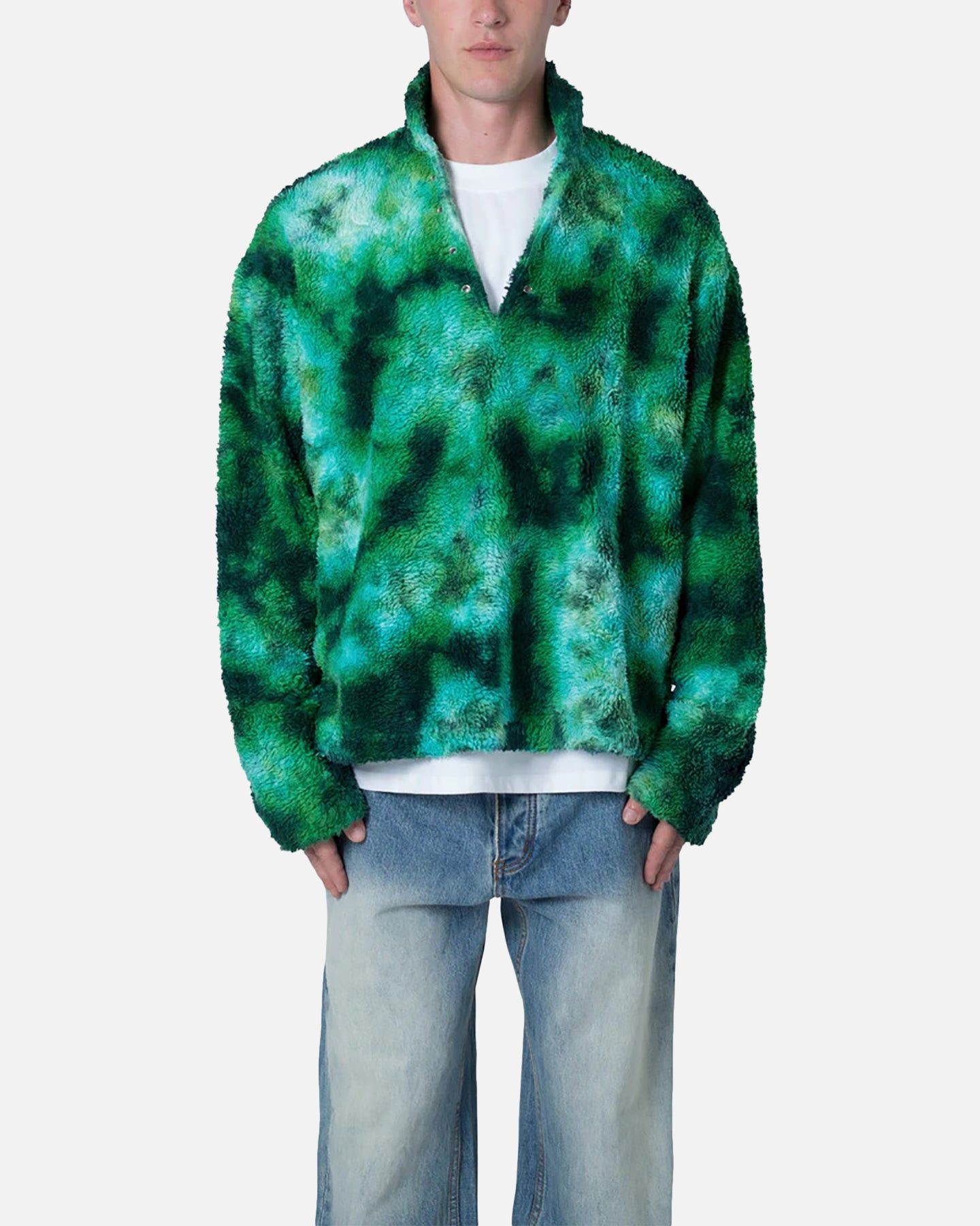 MNML Tie Dye Sherpa Pullover Sweater Green sold by Culture Kings