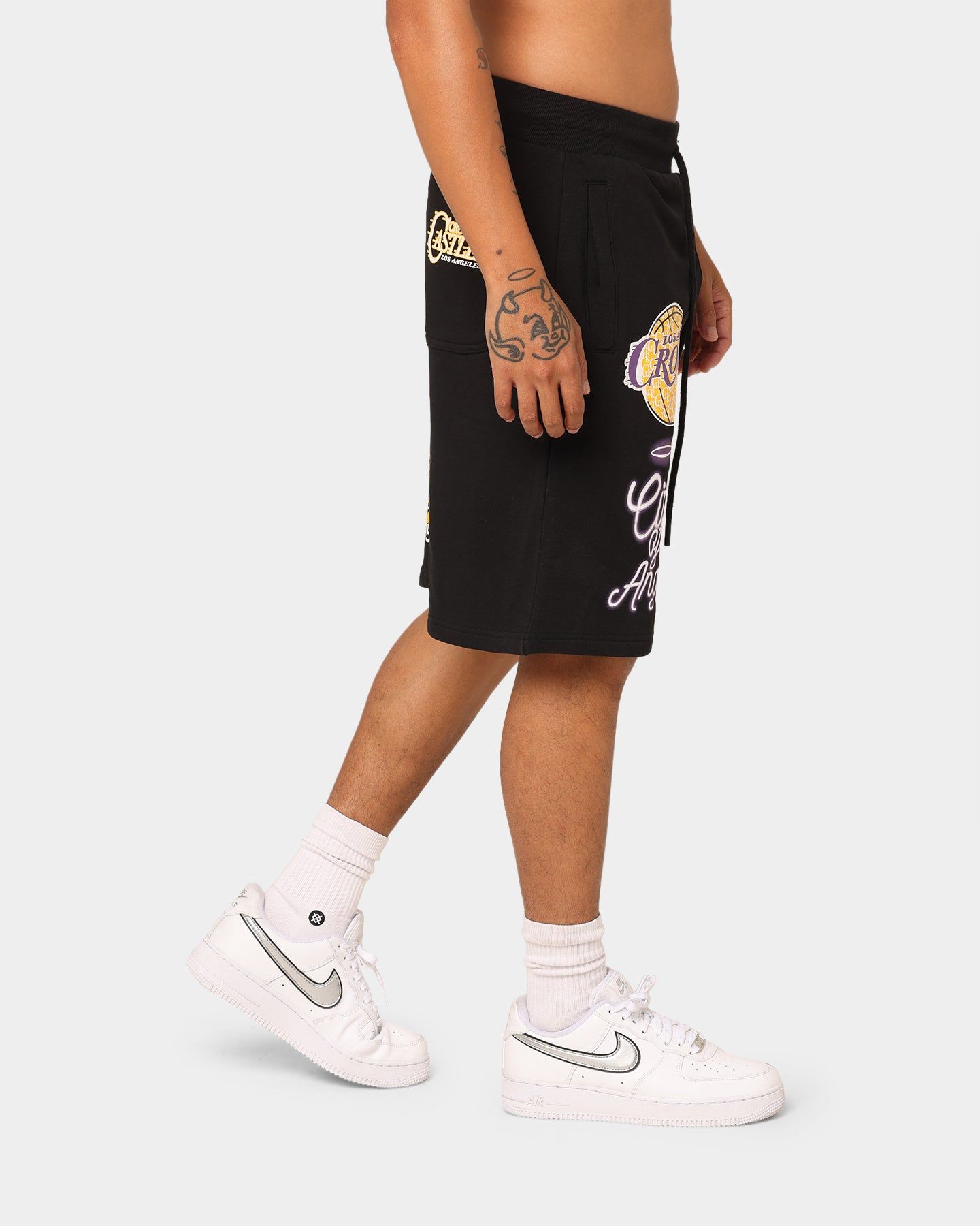 Crooks & Castles LA Serif Shorts Black sold by Culture Kings product image thumbnail 5