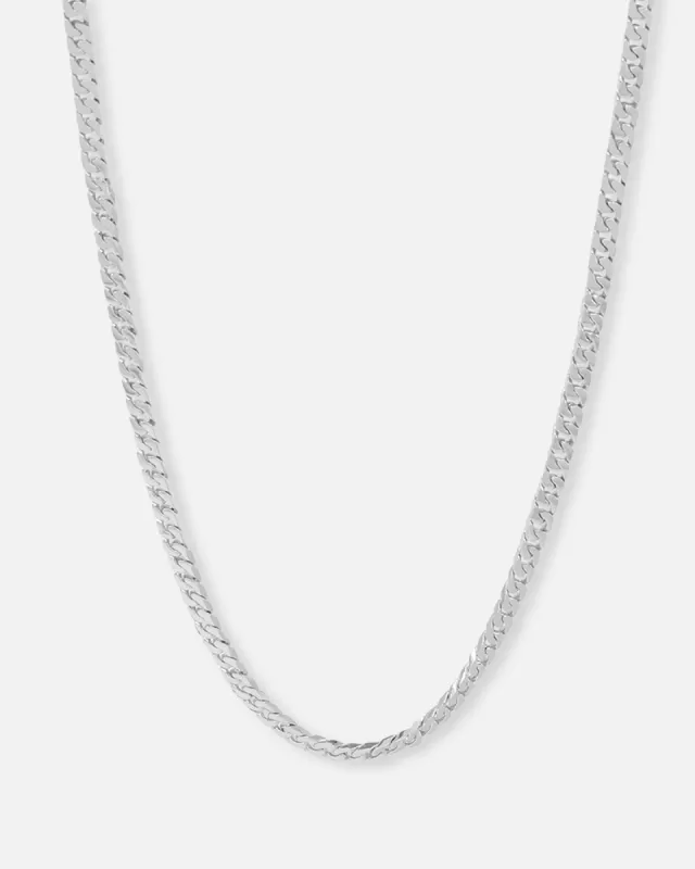 Saint Morta Flat Faced Curb Chain White Gold sold by Culture Kings