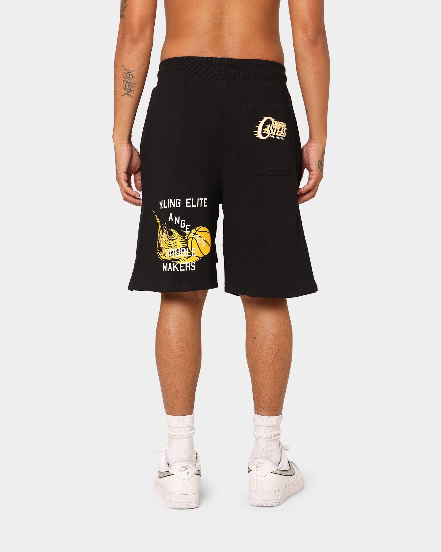 Crooks & Castles LA Serif Shorts Black sold by Culture Kings product image thumbnail 4