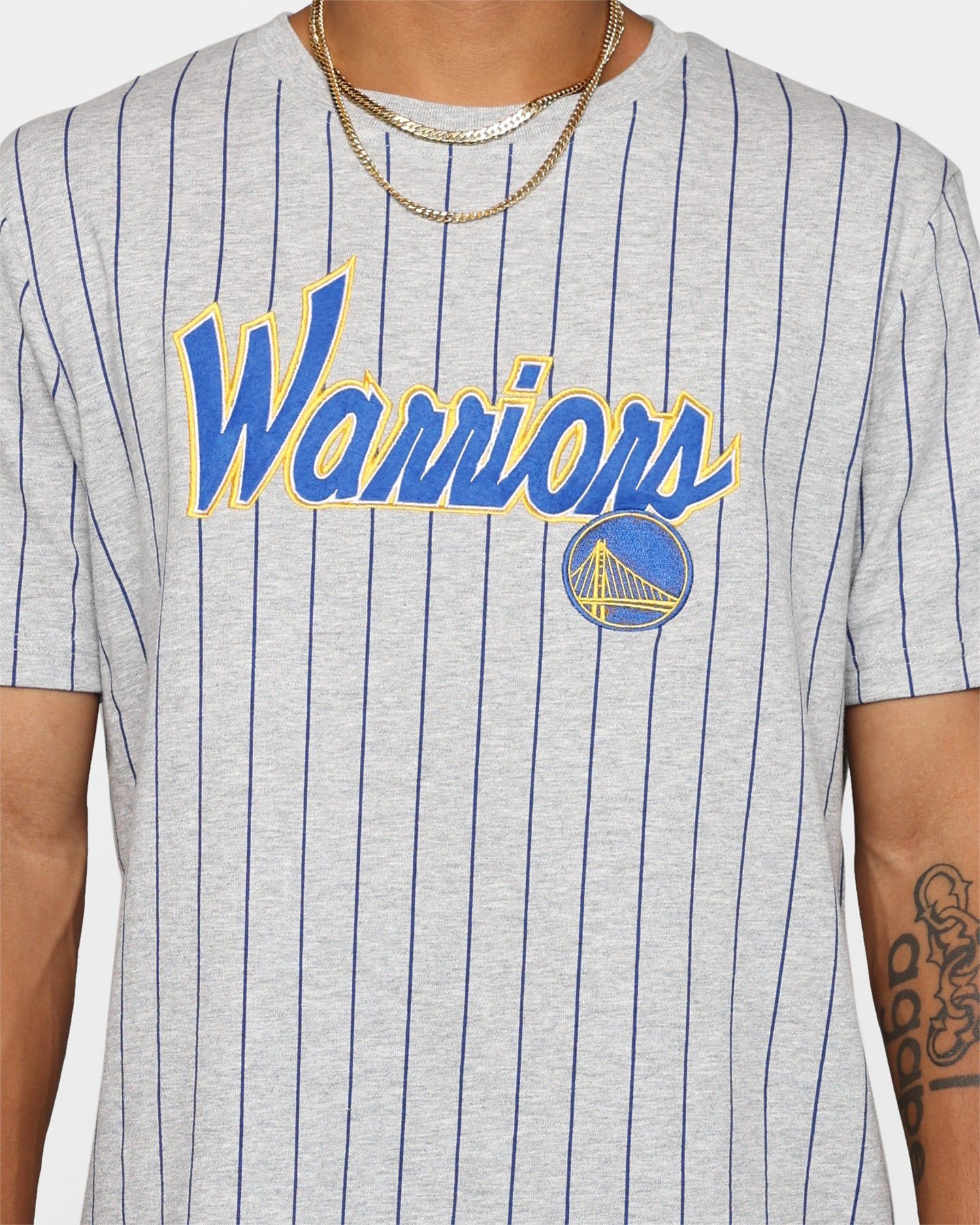 New Era Golden State Warriors Pinstripe T-Shirt Grey sold by Culture Kings product image thumbnail 4
