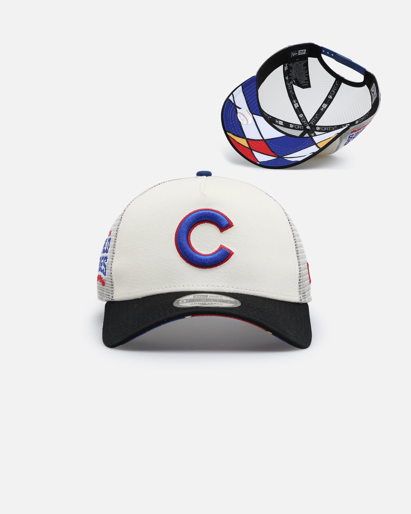 New Era Chicago Cubs 'Retro Mosaic' 9FORTY A-Frame Trucker Snapback White/Black sold by Culture Kings