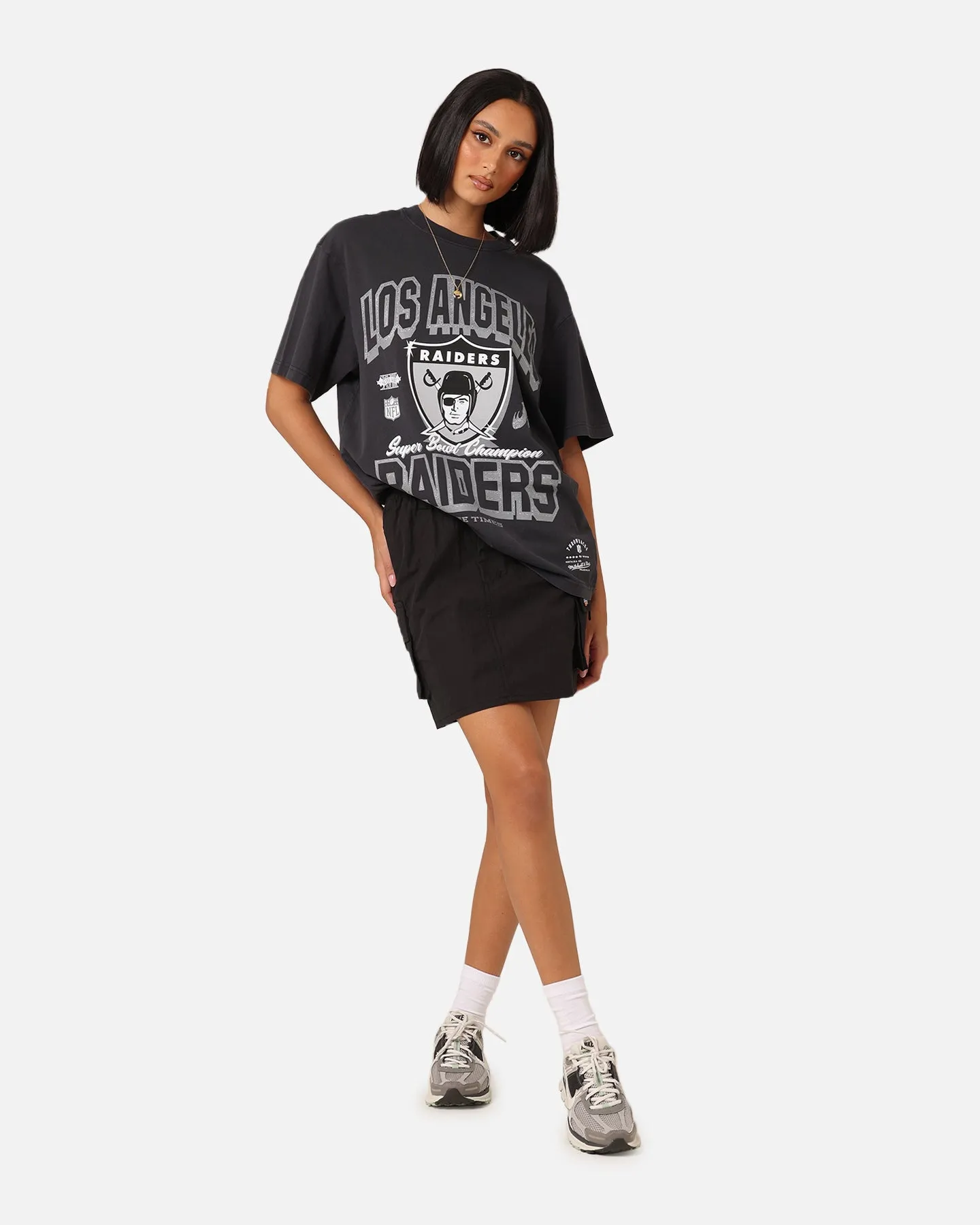 Mitchell & Ness Women's Las Vegas Raiders Arch Logo T-Shirt Faded Black sold by Culture Kings product image thumbnail 2