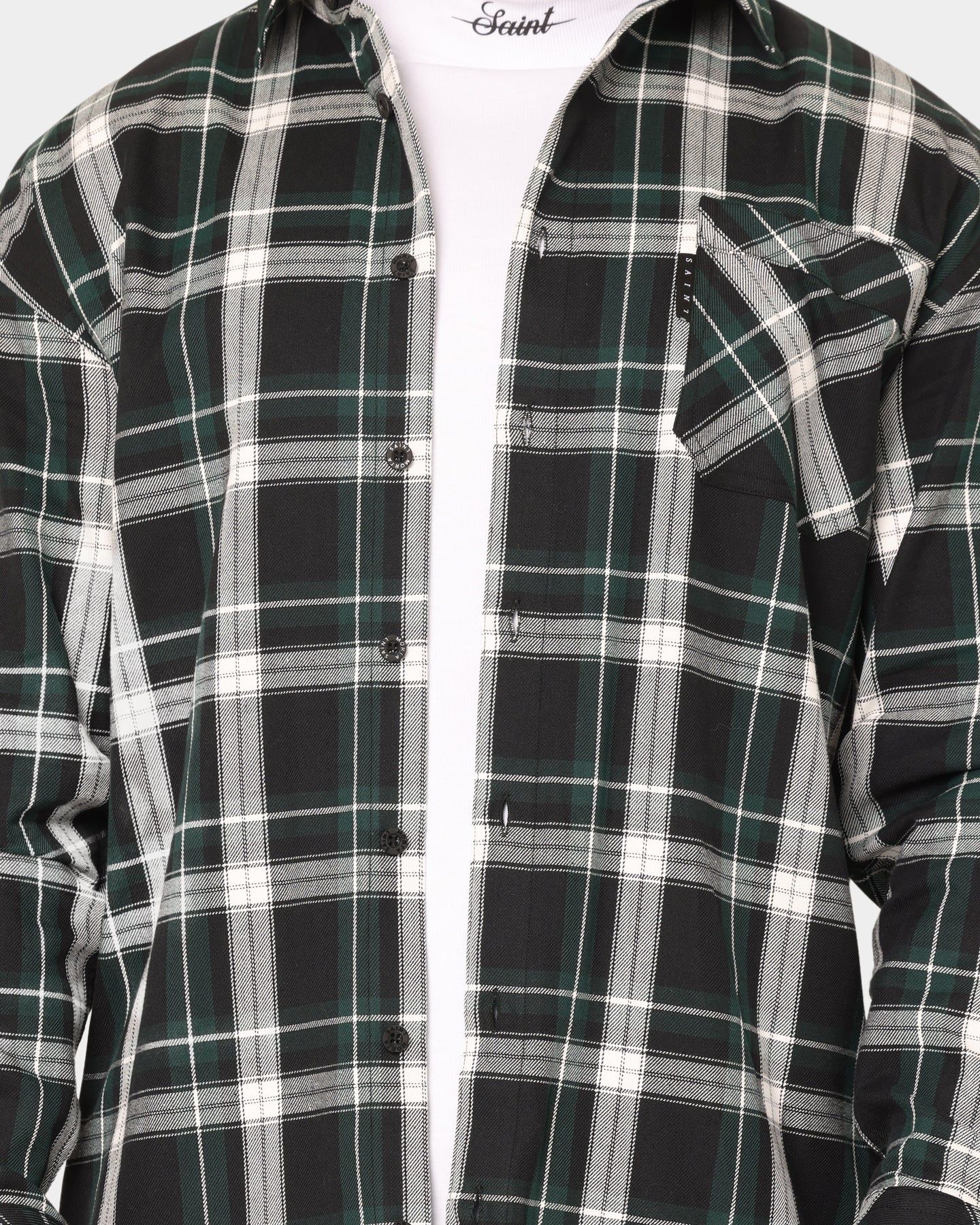 Saint Morta Prima Long Sleeve Flannel Shirt Stadium Green sold by Culture Kings product image thumbnail 4