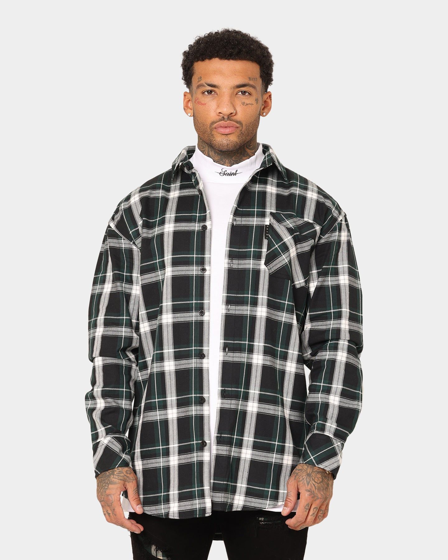 Saint Morta Prima Long Sleeve Flannel Shirt Stadium Green sold by Culture Kings