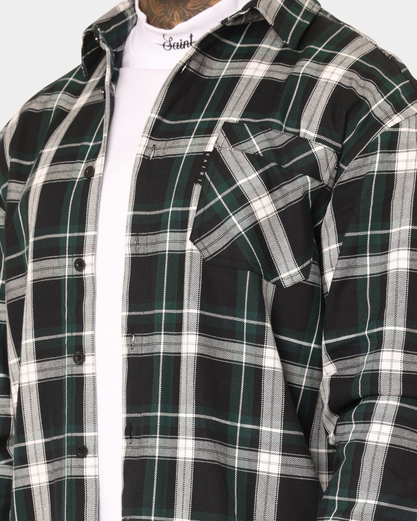 Saint Morta Prima Long Sleeve Flannel Shirt Stadium Green sold by Culture Kings product image thumbnail 7