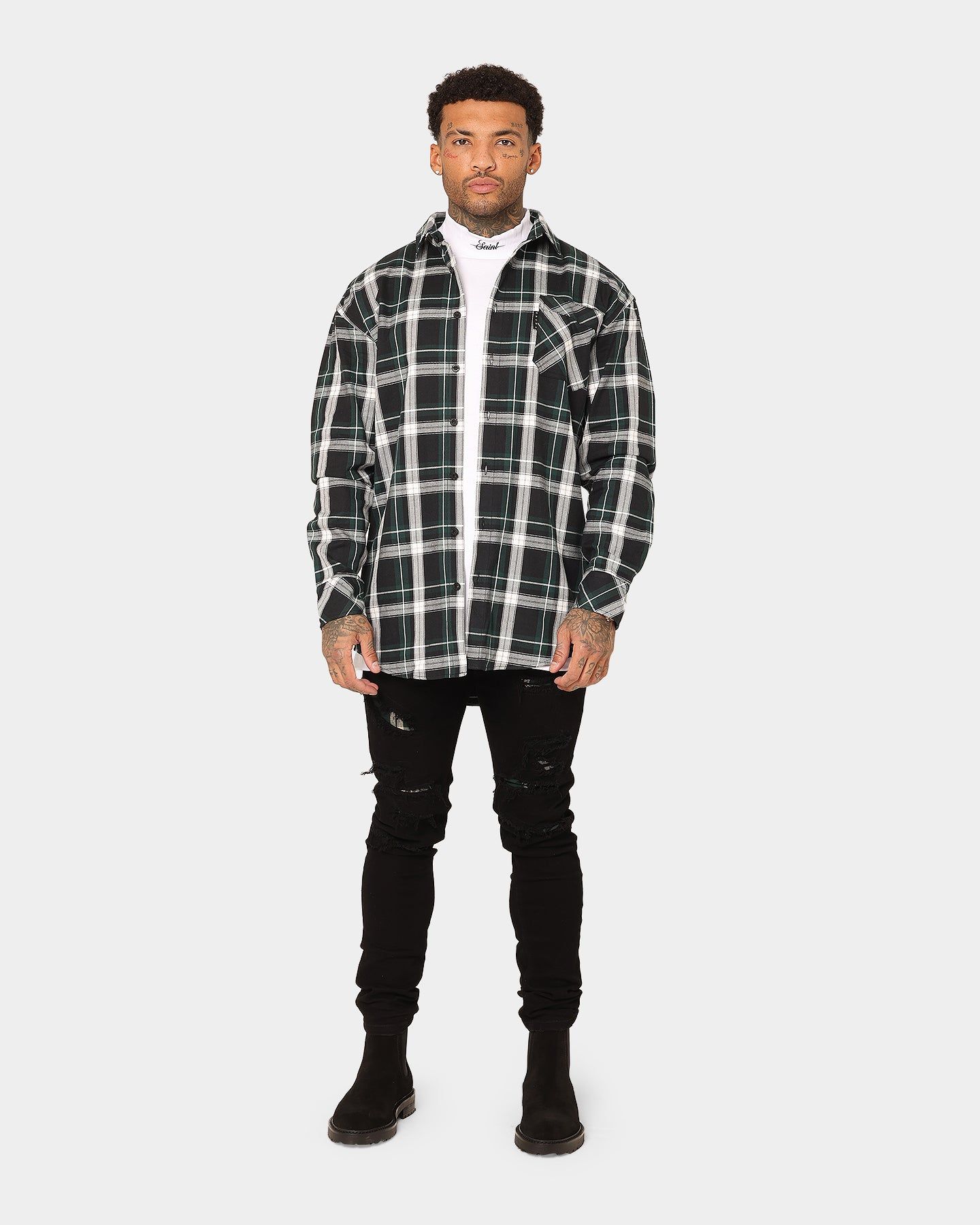 Saint Morta Prima Long Sleeve Flannel Shirt Stadium Green sold by Culture Kings product image thumbnail 3