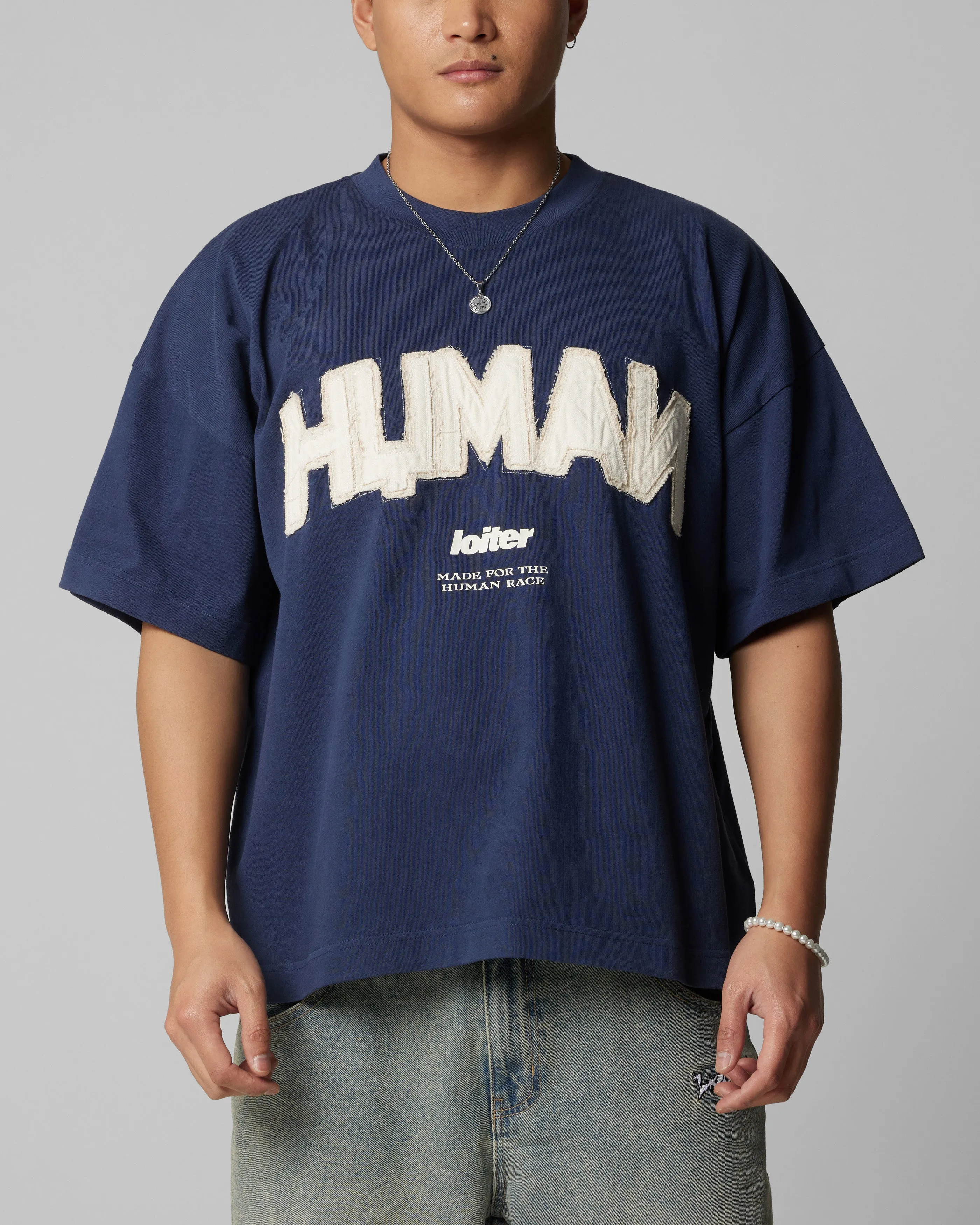 Loiter Human Box T-Shirt Blue sold by Culture Kings