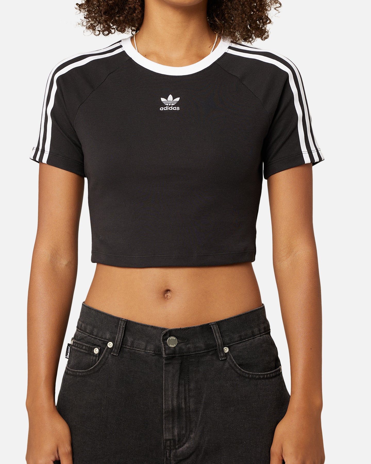 Adidas Women's 3-Stripes Baby T-Shirt Black sold by Culture Kings product image thumbnail 3