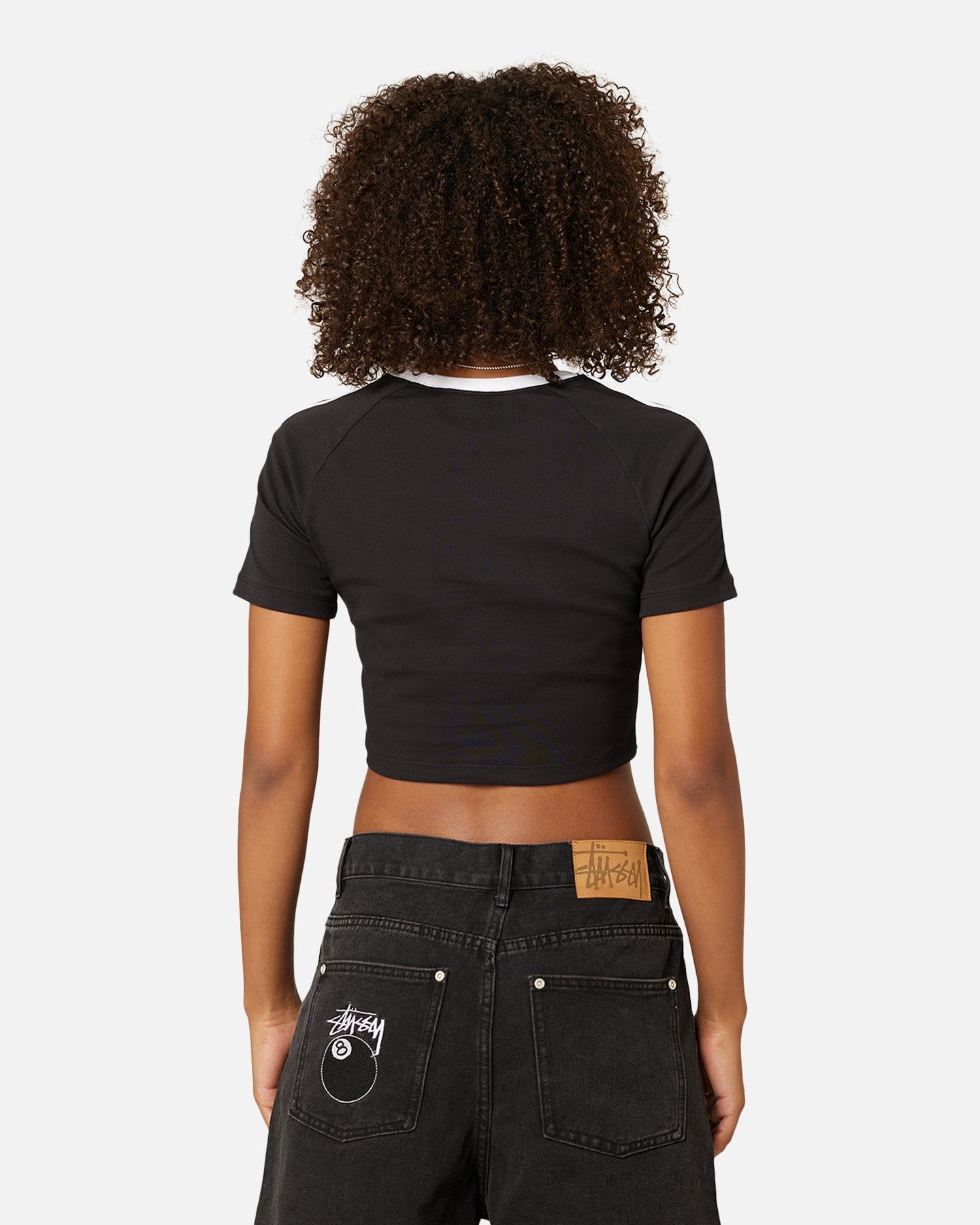 Adidas Women's 3-Stripes Baby T-Shirt Black sold by Culture Kings product image thumbnail 4