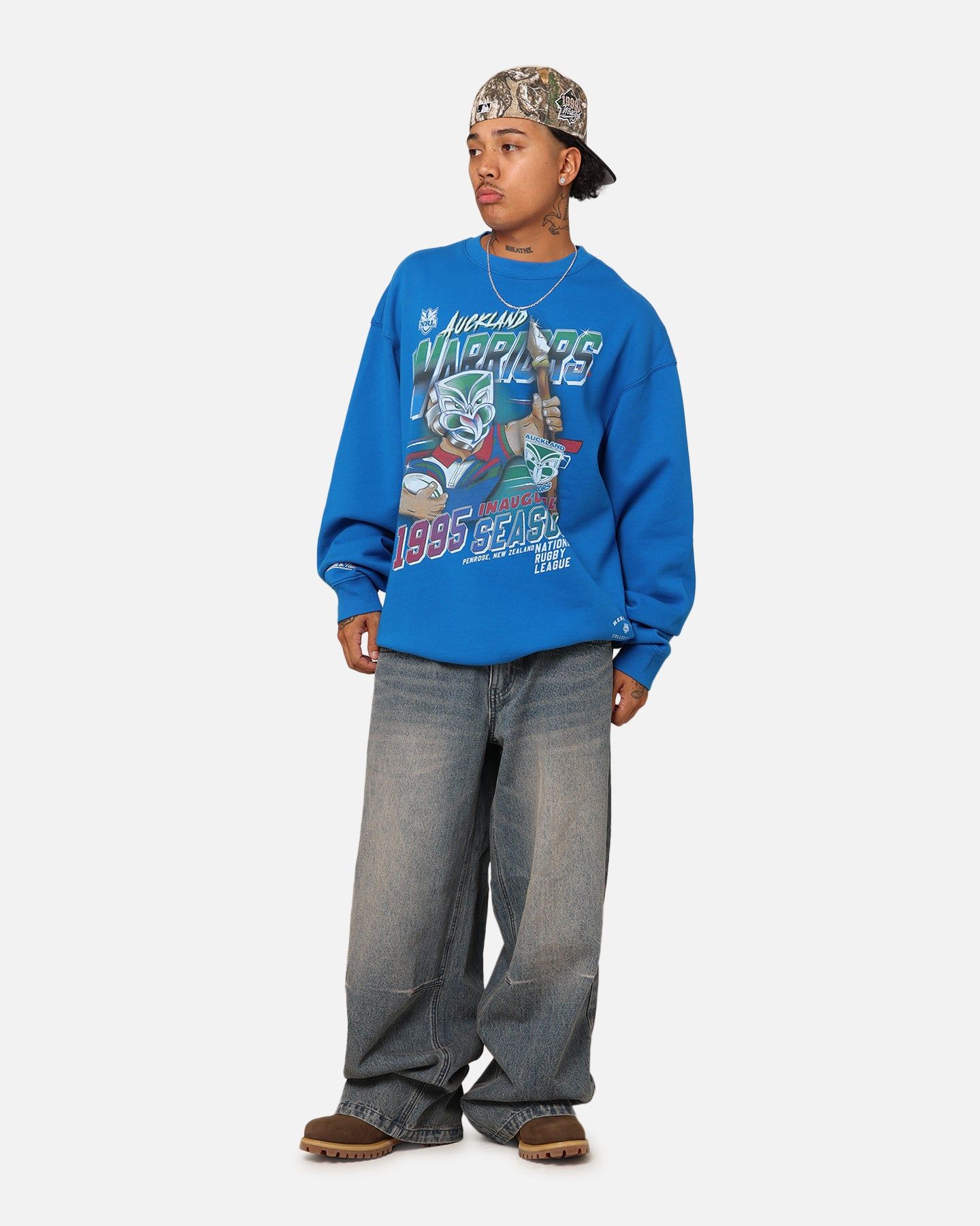 Mitchell & Ness New Zealand Warriors Inaugural Season Crewneck Blue sold by Culture Kings product image thumbnail 2
