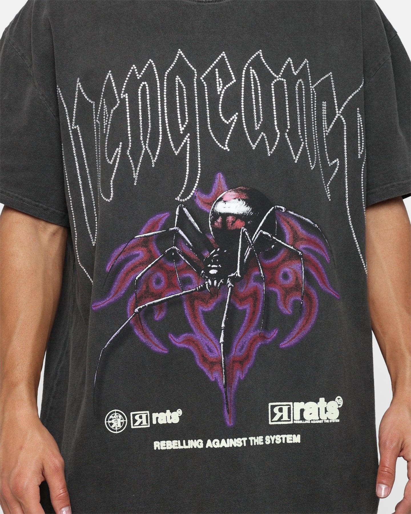 Rats Get Fat Vengeance Rhinestone T-Shirt Off Black sold by Culture Kings product image thumbnail 3