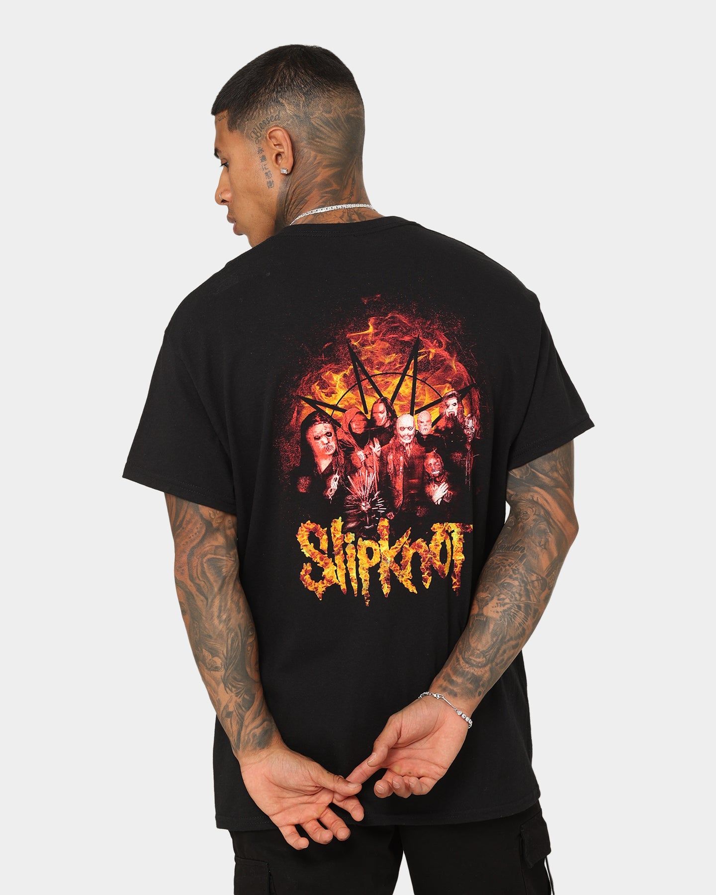 Slipknot Band Photo Flame Logo T-Shirt Black sold by Culture Kings