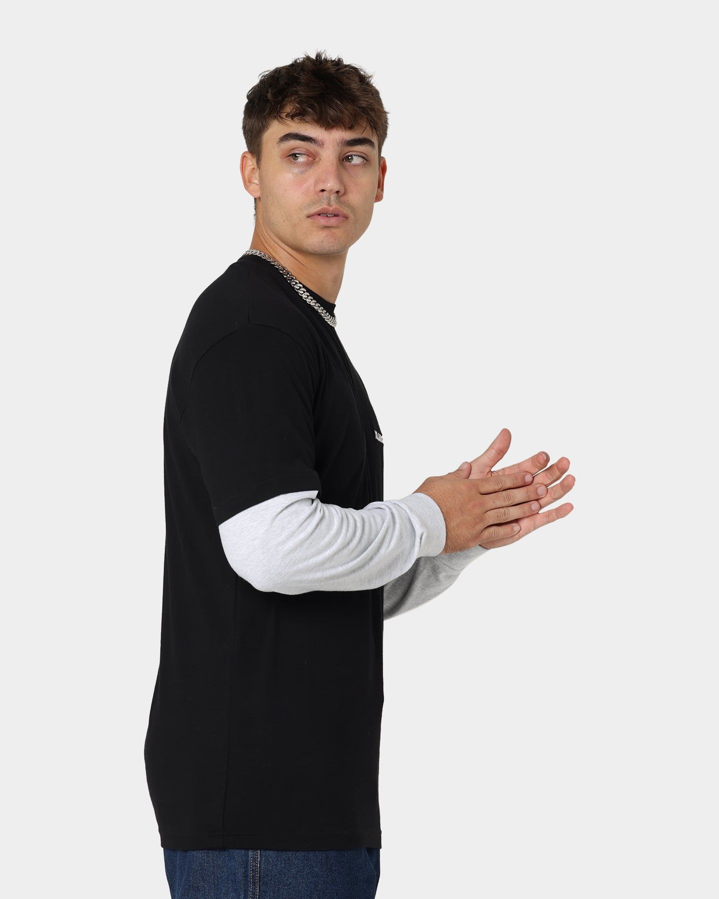 XLARGE 91 Double Long Sleeve T-Shirt Black/Snow Marle sold by Culture Kings product image thumbnail 5