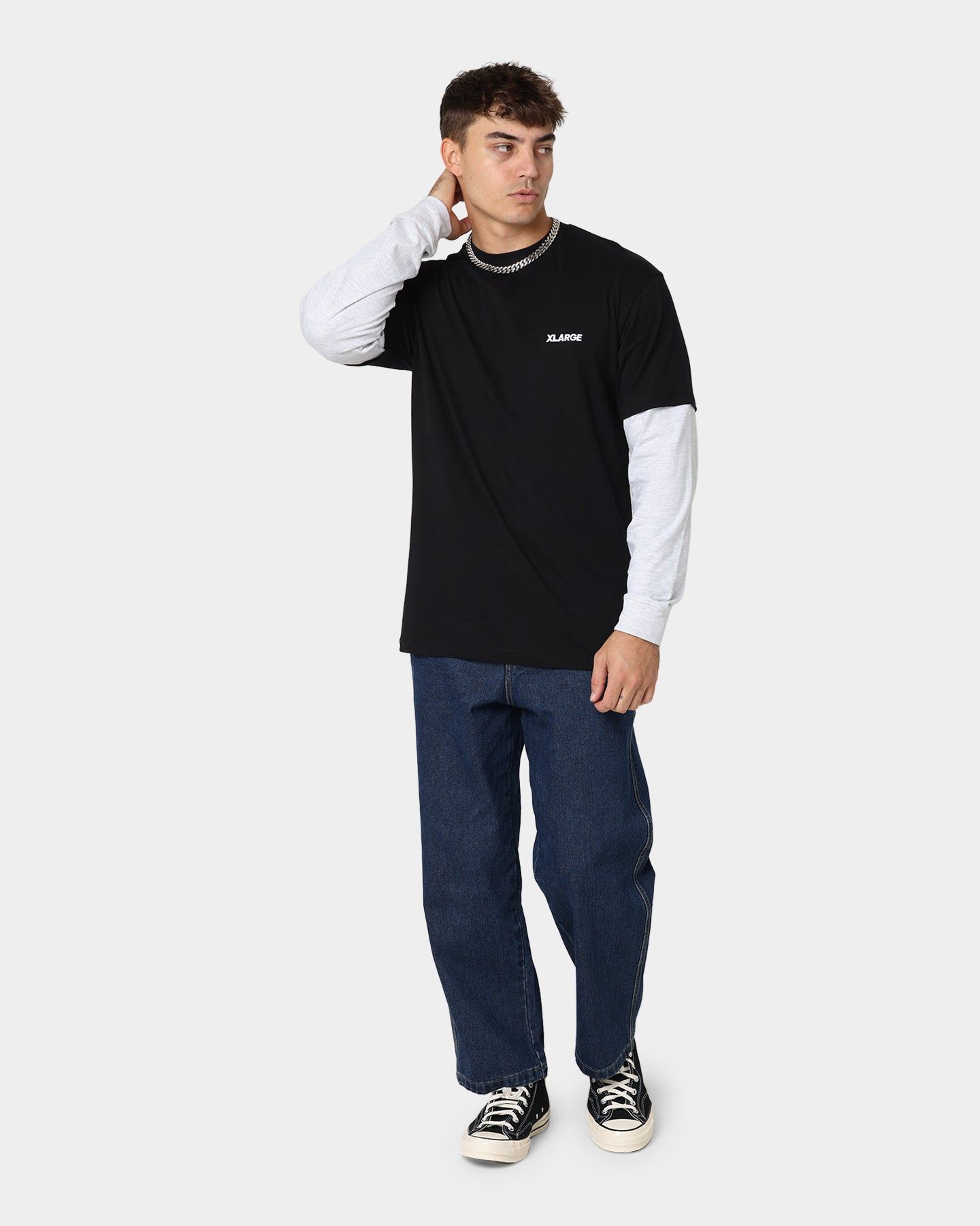 XLARGE 91 Double Long Sleeve T-Shirt Black/Snow Marle sold by Culture Kings product image thumbnail 2