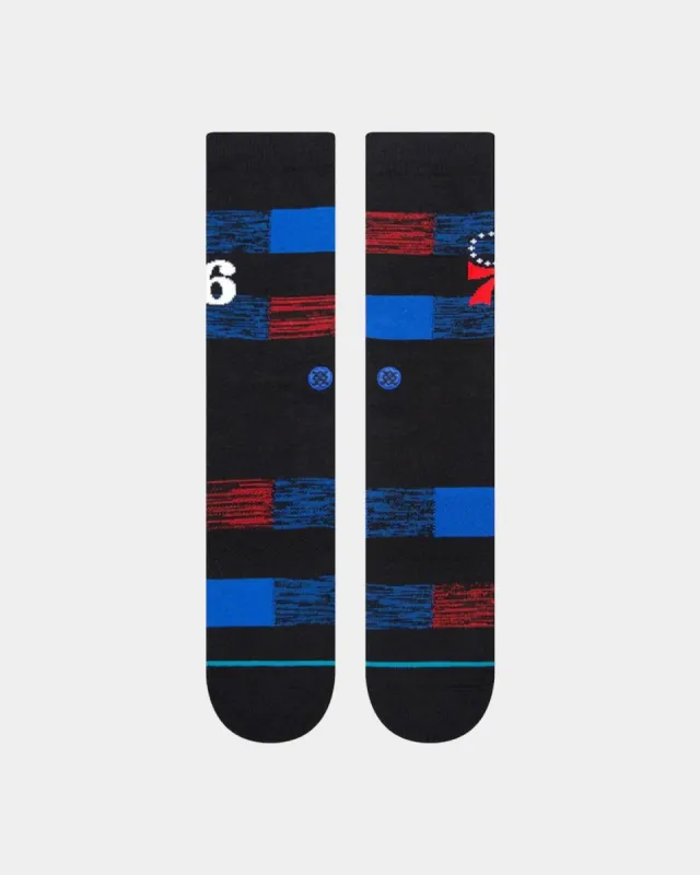 Stance X NBA Philadelphia 76ers Cryptic Crewcut Socks Black sold by Culture Kings