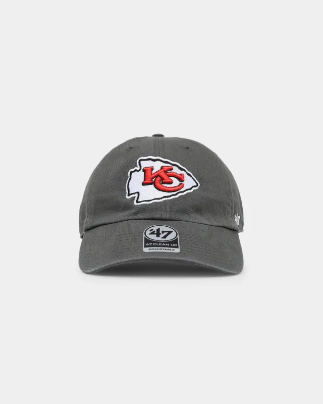 47 Brand Kansas City Chiefs 47 Clean Up Strapback Charcoal sold by Culture Kings