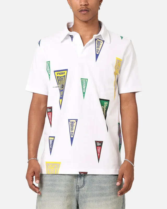 Students Golf Harris Pique Short Sleeve Polo Shirt White made by Culture Kings