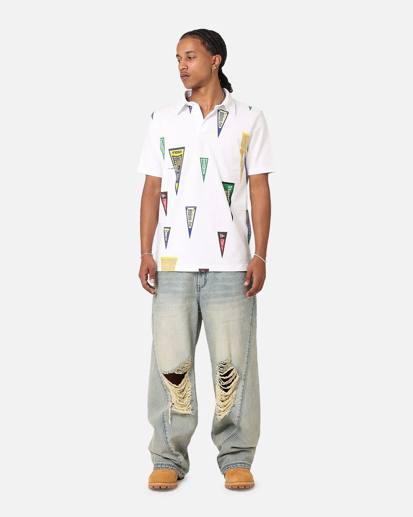 Students Golf Harris Pique Short Sleeve Polo Shirt White sold by Culture Kings product image thumbnail 3