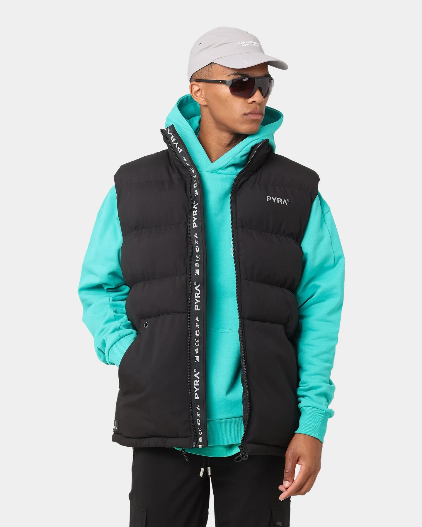 PYRA Sleeveless Puffa Vest Black sold by Culture Kings