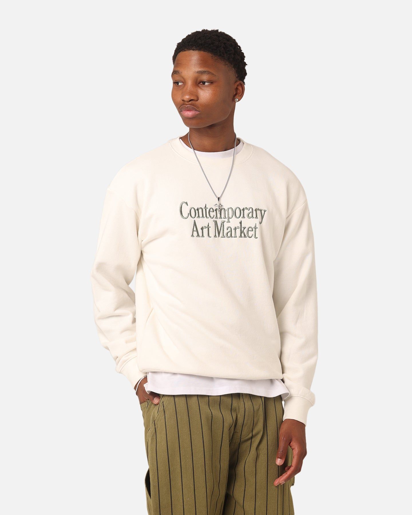 Market Contemporary Art Market Crewneck Parchment sold by Culture Kings