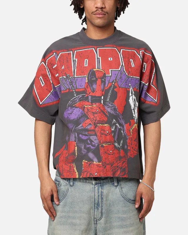 Loiter Marvel Deadpool Overprint T-Shirt Vintage Charcoal sold by Culture Kings