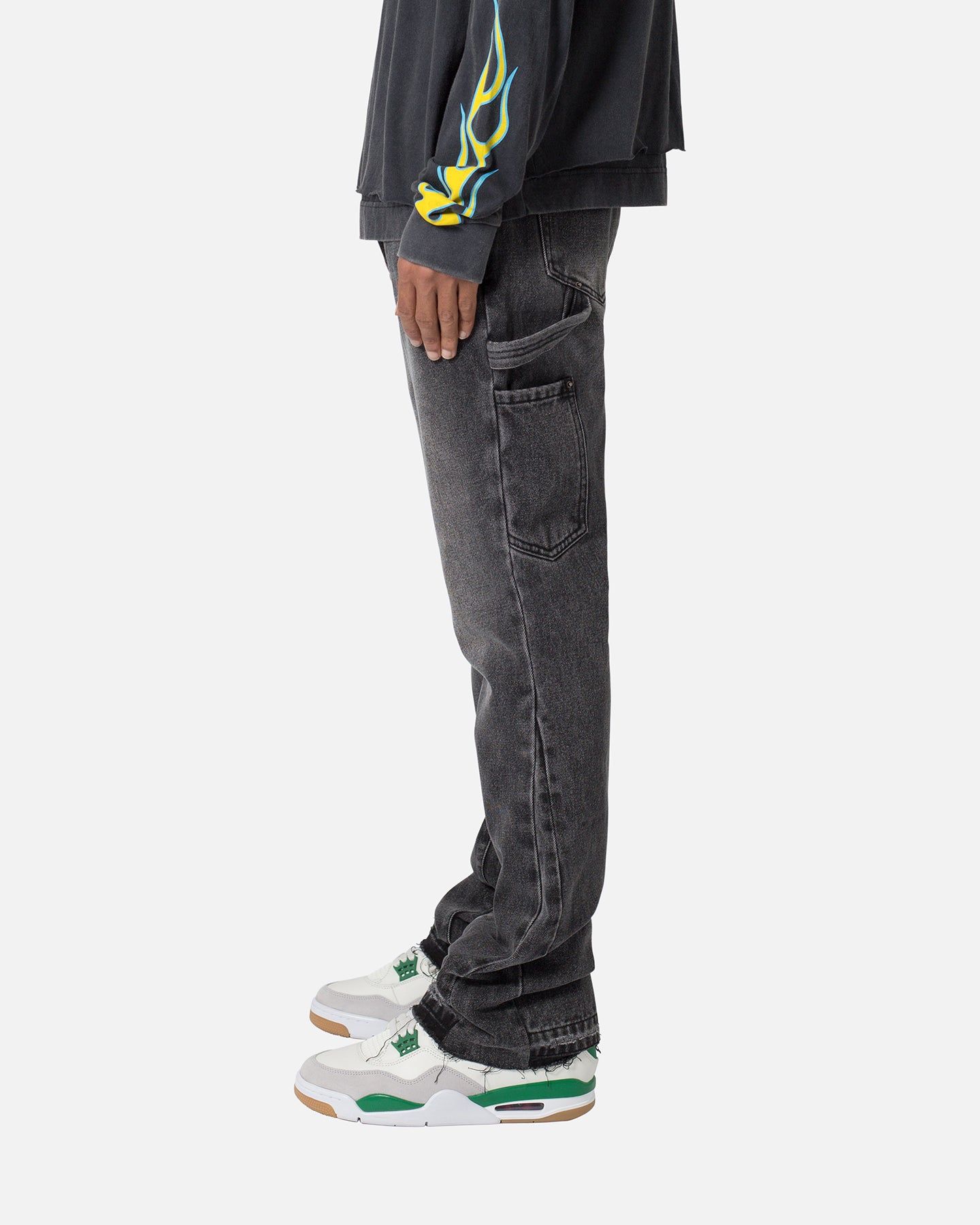 MNML B531 Carpenter Flare Denim Jeans Vintage Black | Parallel