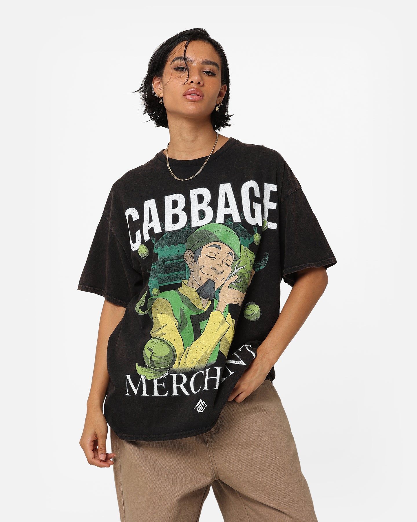 Goat Crew X Cabbage Merchant T-Shirt Black Wash sold by Culture Kings