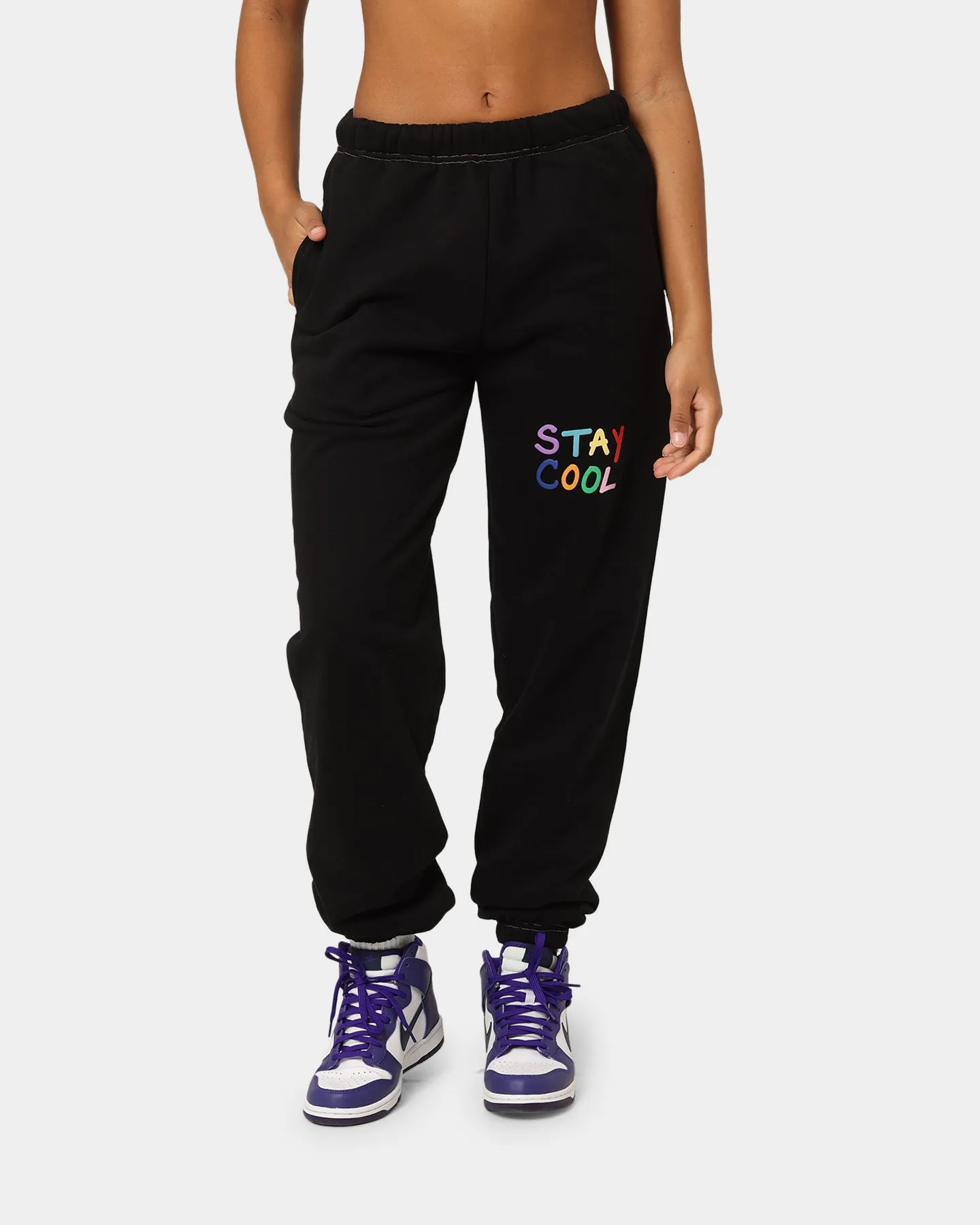 STAYCOOLNYC Puff Paint Sweat Pants Black sold by Culture Kings
