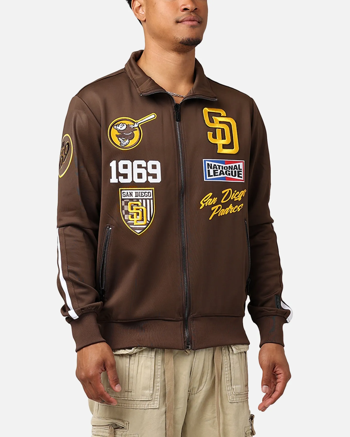 Pro Standard San Diego Padres Fast Lane Track Jacket Brown sold by Culture Kings product image thumbnail 5