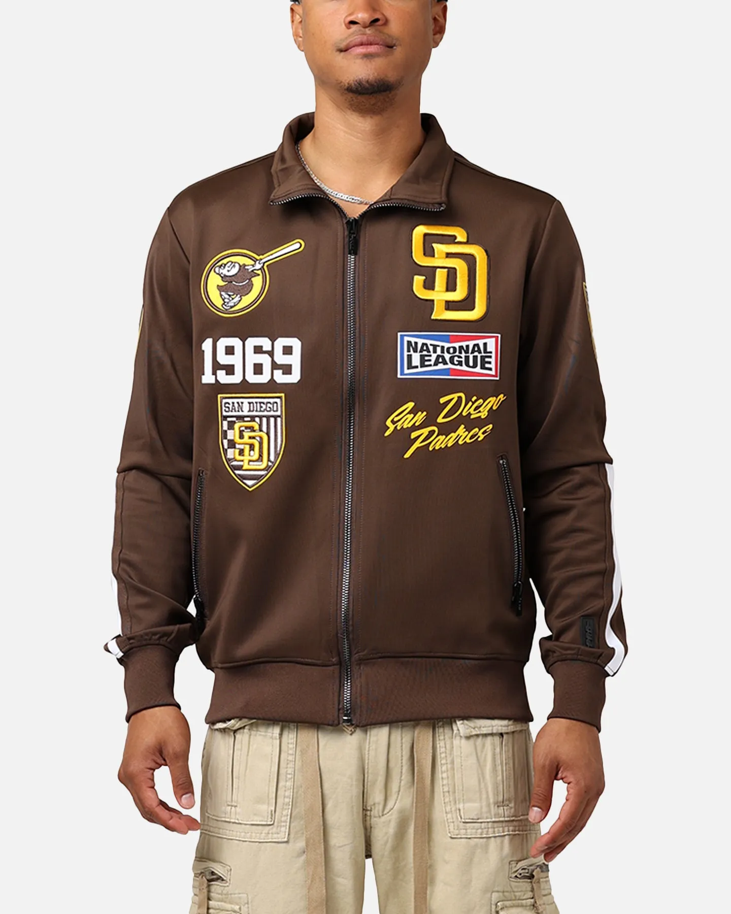 Pro Standard San Diego Padres Fast Lane Track Jacket Brown sold by Culture Kings