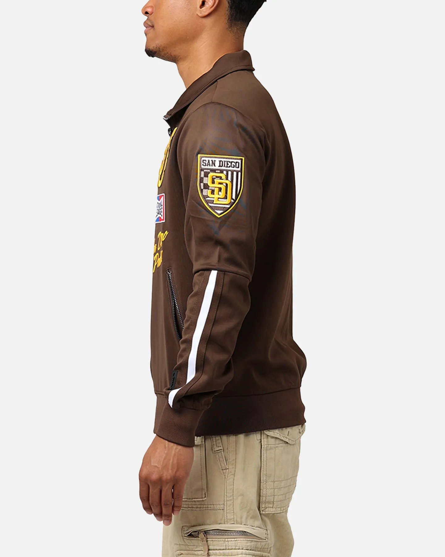 Pro Standard San Diego Padres Fast Lane Track Jacket Brown sold by Culture Kings product image thumbnail 4