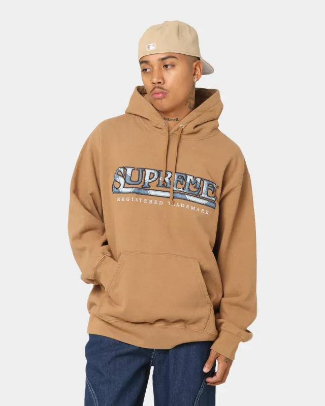 Supreme Denim Logo Hoodie Brown sold by Culture Kings