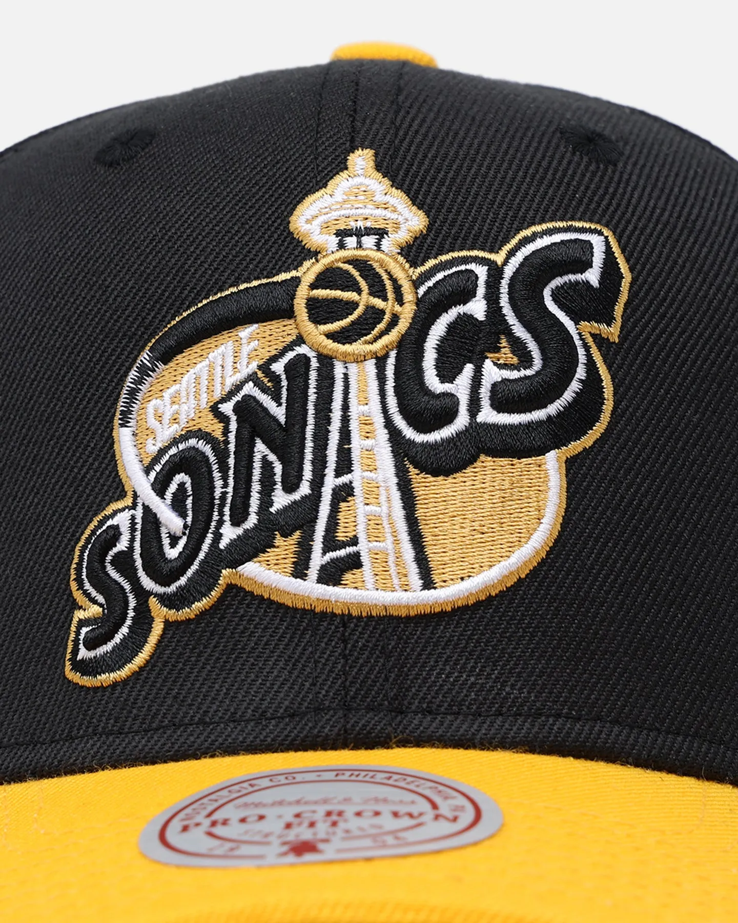 Mitchell & Ness Seattle SuperSonics "Enter The Dragon" Pro Crown Snapback Black/Ochre sold by Culture Kings product image thumbnail 5