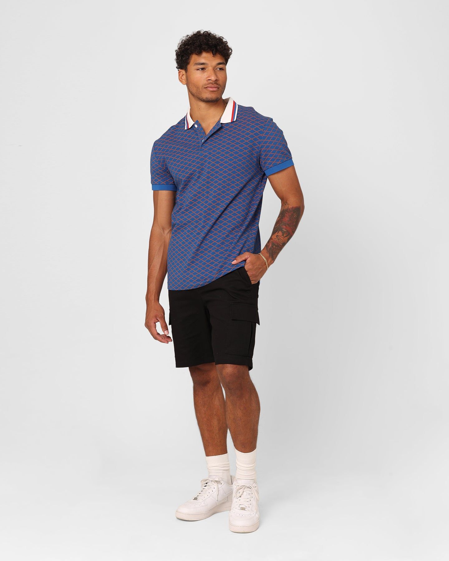 XXIII Printed Polo Shirt Blue/Brown sold by Culture Kings product image thumbnail 2