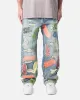 MNML Ultra Baggy Bandana Patch Denim Jeans Blue/Multi sold by Culture Kings