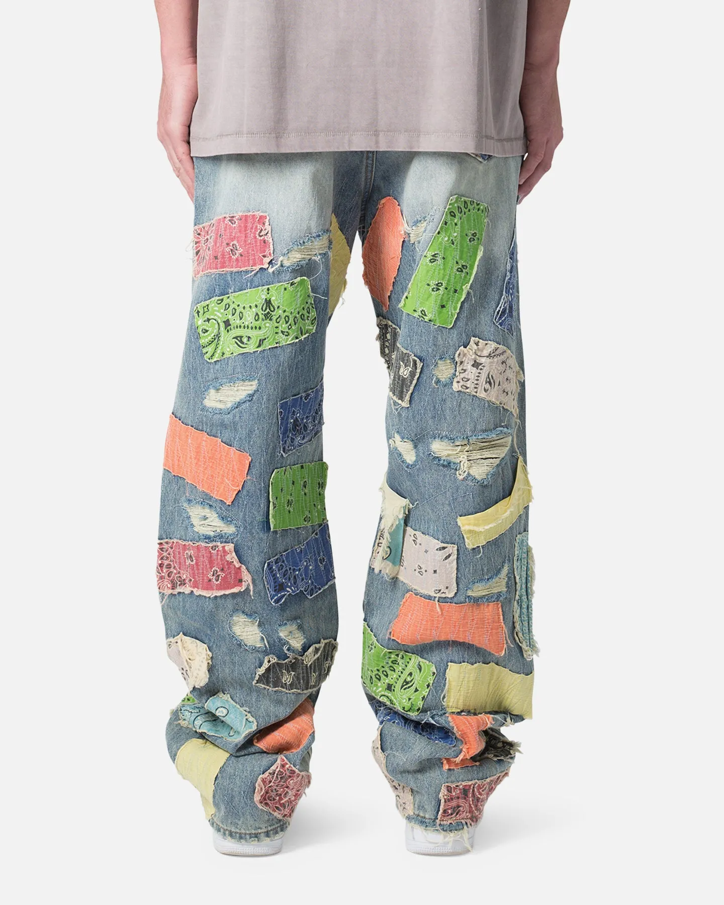 MNML Ultra Baggy Bandana Patch Denim Jeans Blue/Multi sold by Culture Kings product image thumbnail 4