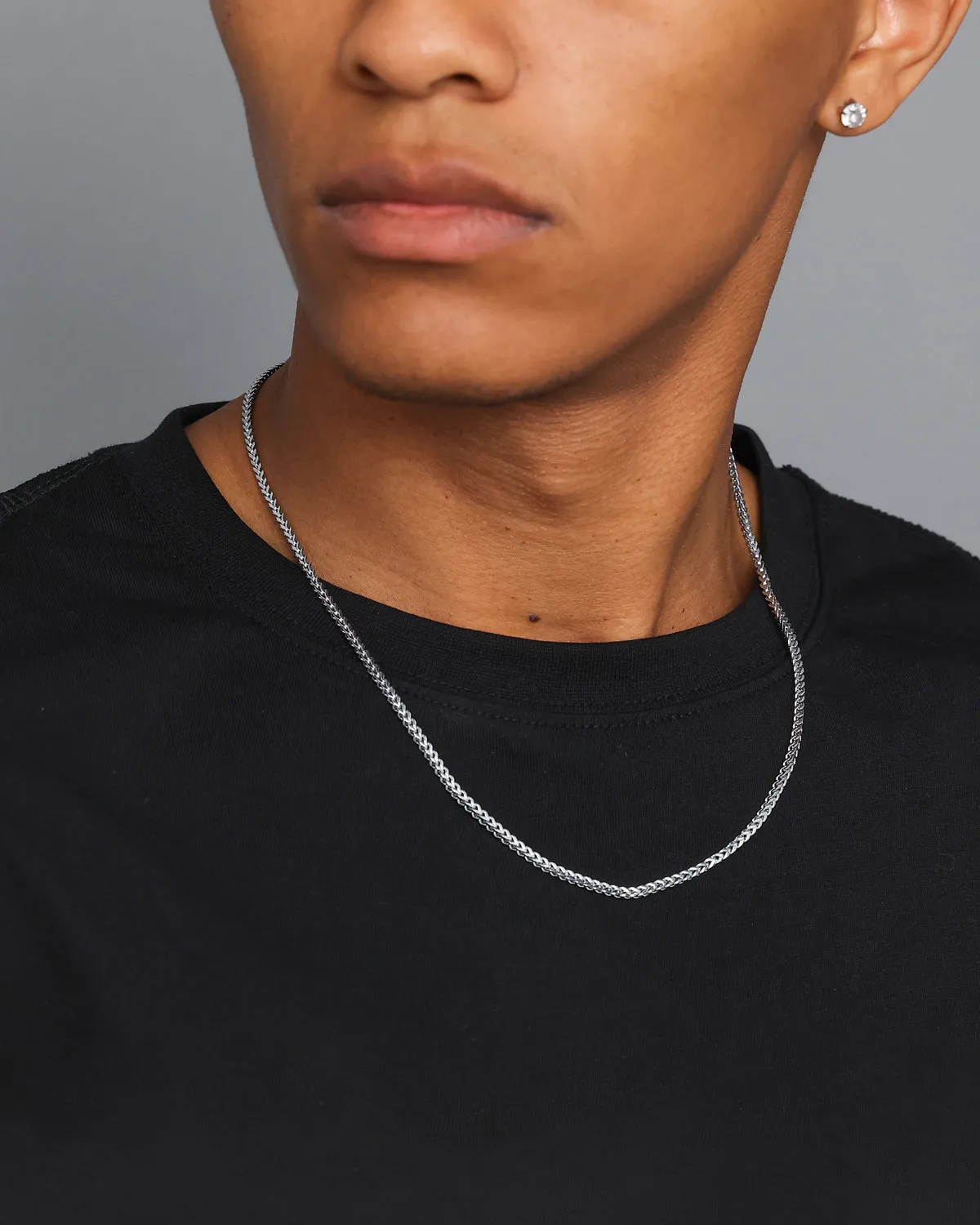 Saint Morta 2.5mm Franco Chain White Gold sold by Culture Kings