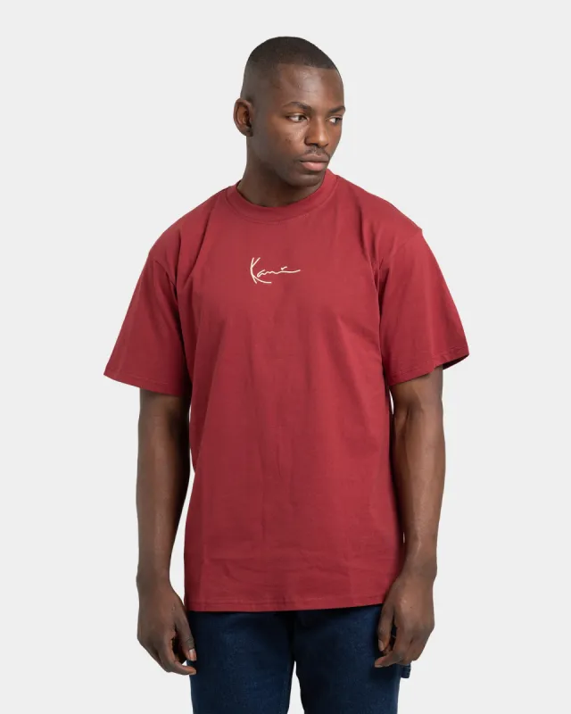 Karl Kani Small Signature T-Shirt Dark Red sold by Culture Kings