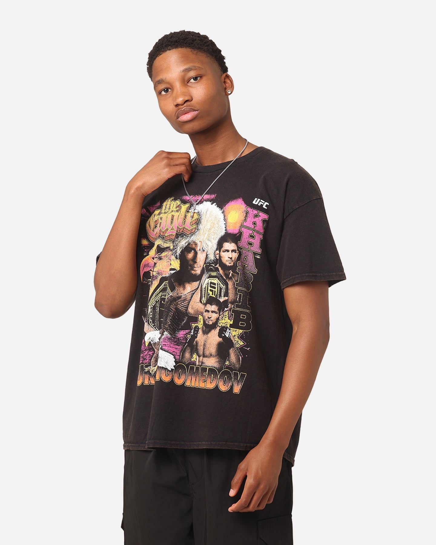 Goat Crew X UFC Khabib Nurmagomedov The Eagle Vintage T-Shirt Black Wash sold by Culture Kings