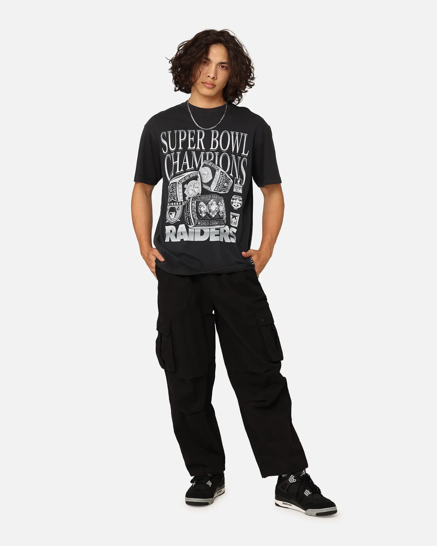 Mitchell & Ness Oakland Raiders 3 Time Super Bowl T-Shirt Faded Black sold by Culture Kings product image thumbnail 2