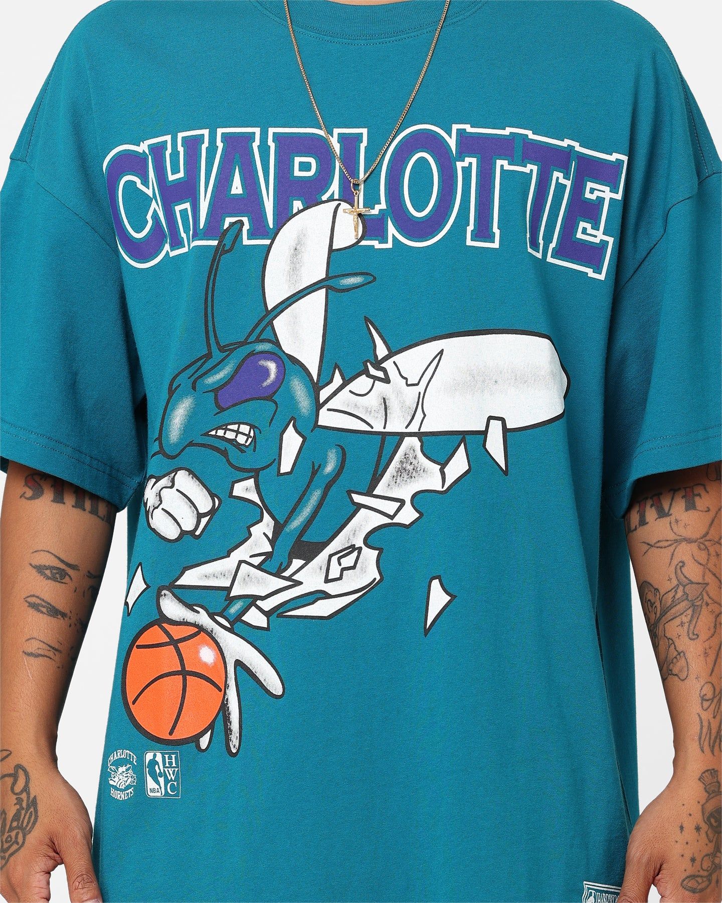 Mitchell & Ness Charlotte Hornets Break Free T-Shirt Hornets Teal sold by Culture Kings product image thumbnail 4