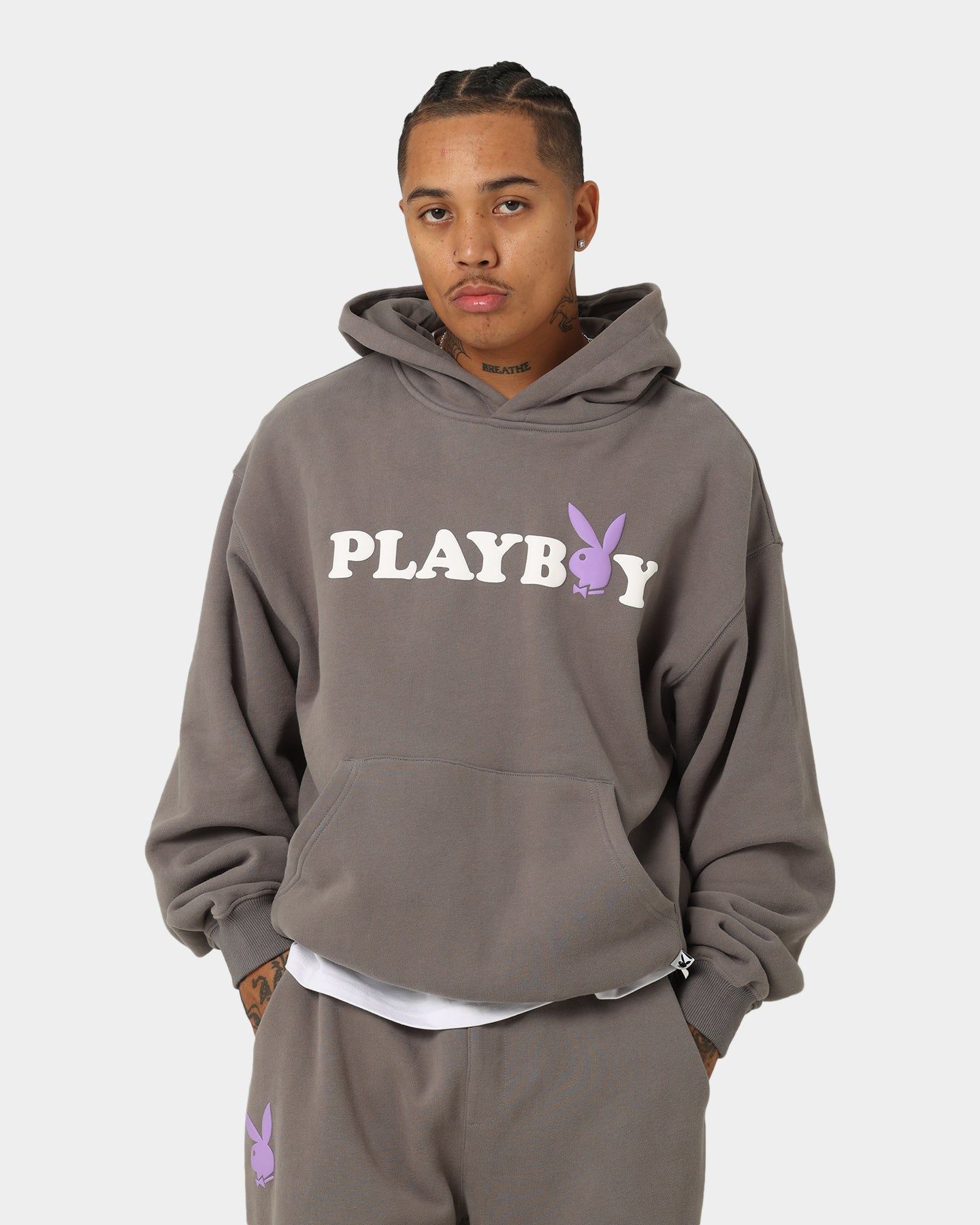 Playboy By CK Wordmark Hoodie Grey sold by Culture Kings